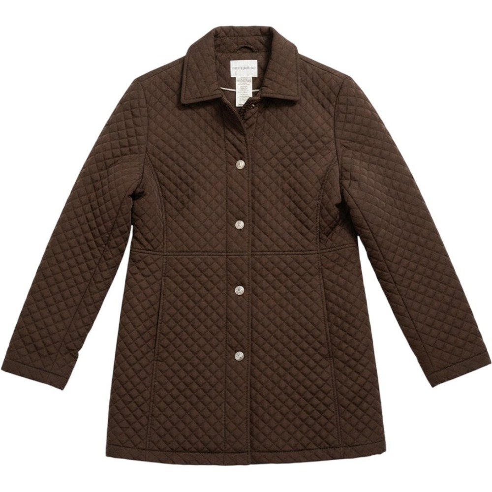 White Stag Quilted Jacket Women Small 4/6 Brown Bark Diamond Barn Coat W5363704